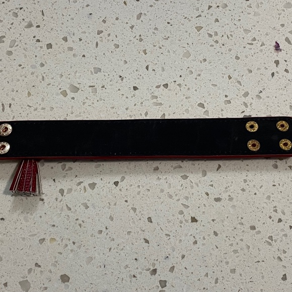 Red Faux Leather Zipper Bracelet - Picture 7 of 7